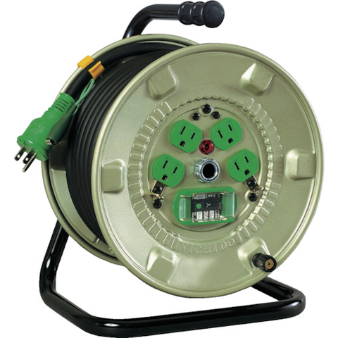 NICHIDO Việt Nam | NICHIDO Electrician's Drum with Leakage Protection Breaker 30m Indoor-type Single-phase 100V Earth Breaker Cord Reel MW5521880