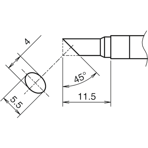 HAKKO Việt Nam | Hakko soldering tip, C-type, 4mm wide, 5.5mm long Soldering Tip MW5586362