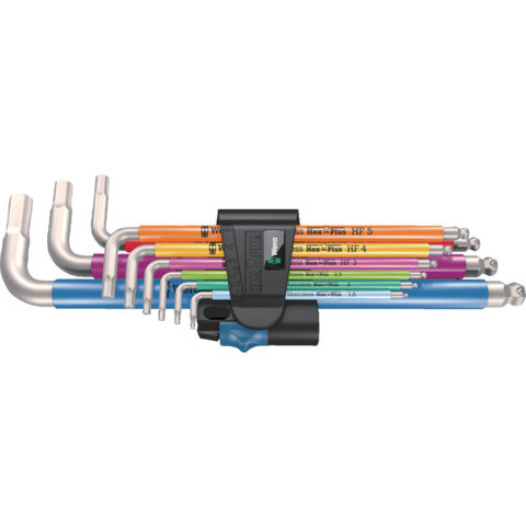 WERA Việt Nam | Wera 3950/9 Stainless Steel Multi-Color Hex Key Set with Holding Function (HF) Stainless Steel Hex Key Wrench MW6168575