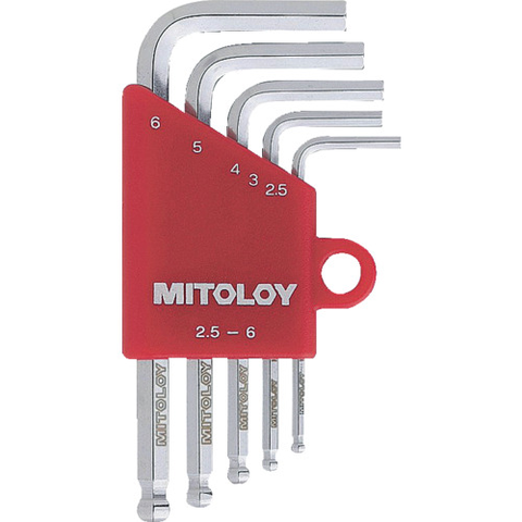 MITOLOY Việt Nam | MITOLOY L-shaped hollow wrench ball point short millimeter holder set of 5 Hollow Wrench(L-type)Set(Ball-Point)Short MW8174874