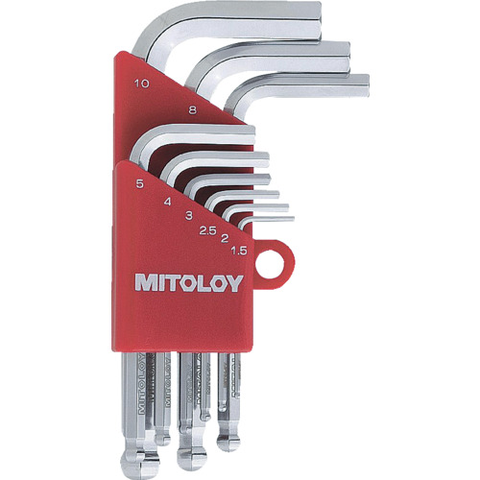 MITOLOY Việt Nam | MITOLOY L-shaped hollow wrench ball point short millimeter holder 9-piece set MW8174875