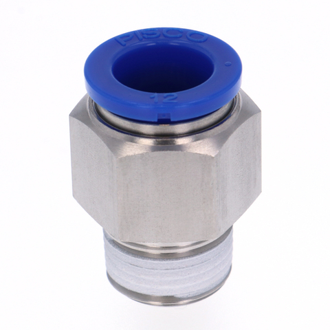 PISCO Việt Nam | PISCO Tube Fittings Brass Hexagonal Socket Straight Tube 12 Thread R3/8 Rubber HNBR Tube Fitting Brass MW8181269