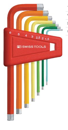 Bộ thanh vặn lục giác không điều chỉnh được gồm 7 chi tiết mã 424430.0060, code 324430.0060 ( PB210H6RB), hiệu Swiss tools/ Thụy Sỹ, mới 100%