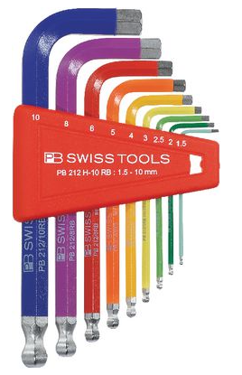 PB 212 RB | Bộ lục giác đầu bi rainbow PB SWISS TOOLS  -# 424450.0050