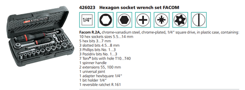 R.2A- Bộ vặn vít đa năng gồm 38 chi tiết  FACOM- # 426023.0100
