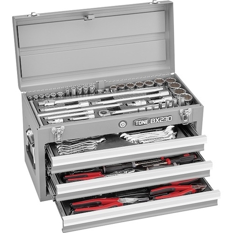 TONE Việt Nam | TONE maintenance tool set, silver, width 508 x depth 232 x height 302 mm, 87-piece set, socket size 9.5, 12.7 mm MW4991748