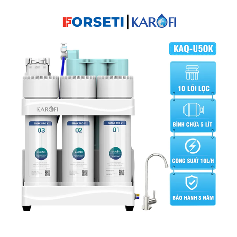 Máy lọc nước RO Karofi KAQ-U50K 10 lõi lọc thế hệ mới. Máy lọc nước chính hãng KAROFI bán chạy nhất 2025