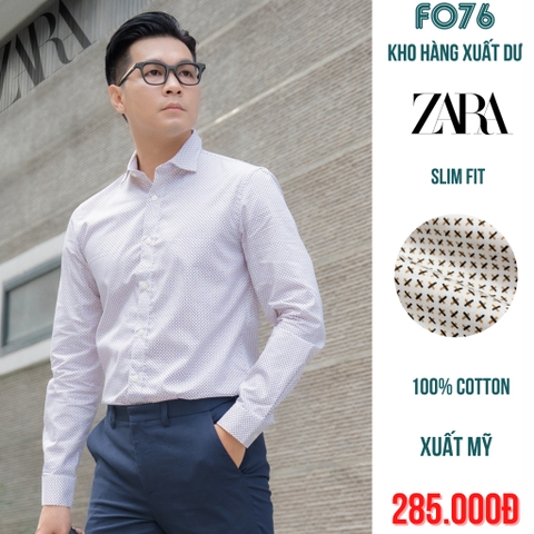 ÁO SƠ MI NAM TAY DÀI SLIM FIT MÀU HOẠ TIẾT NÂU - RN 77302 