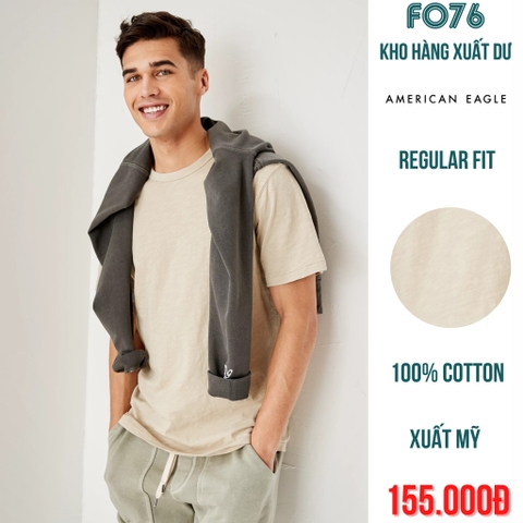 AMERICAN EAGLE - ÁO THUN NAM CỔ TRÒN TAY NGẮN MÀU BE - RN 54485