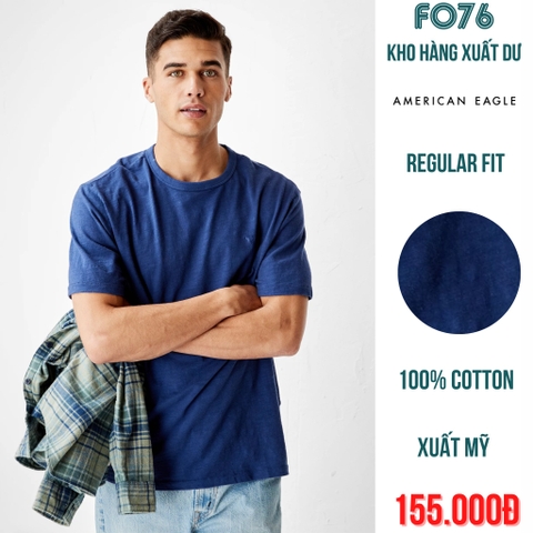 AMERICAN EAGLE - ÁO THUN NAM CỔ TRÒN TAY NGẮN MÀU XANH - RN 54485