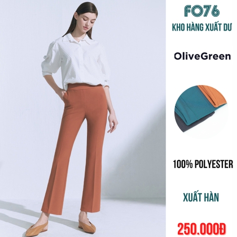 OLIVE GREEN - QUẦN DÀI NỮ CÔNG SỞ ỐNG LOE MÀU TỔNG HỢP