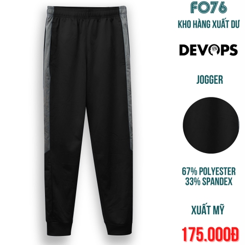 DEVOPS - QUẦN JOGGER NAM THỂ THAO LƯNG THUN MÀU ĐEN