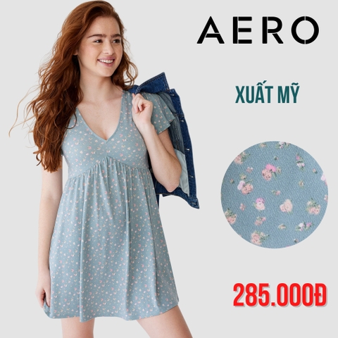 AERO - ĐẦM BABYDOLL CỔ V HOẠ TIẾT HOA