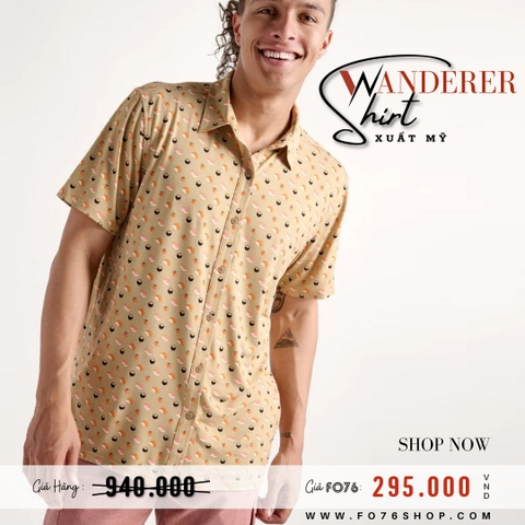 WEARFIRST - WANDERER ÁO SƠ MI NAM TAY NGẮN REGULAR FIT HỌA TIẾT SUSHI 