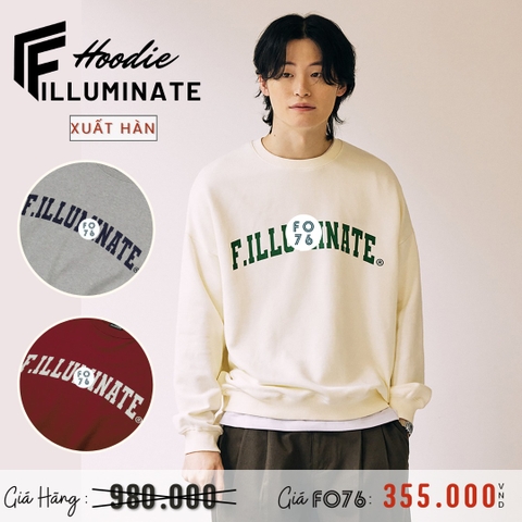 FILLUMINATE - ÁO THUN NAM CỔ TRÒN HOODIE XUẤT HÀN MÀU KEM - XÁM - ĐỎ