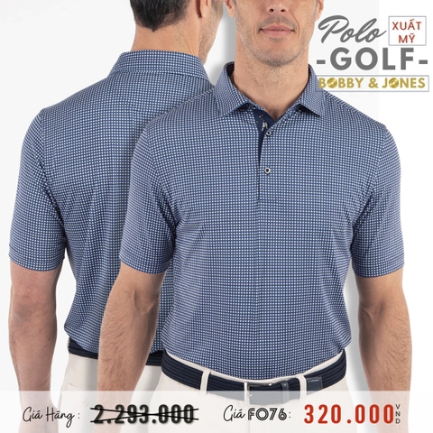 BOBBY & JONES - ÁO THUN NAM POLO GOLF XUẤT MỸ CA RÔ MÀU XANH NAVY