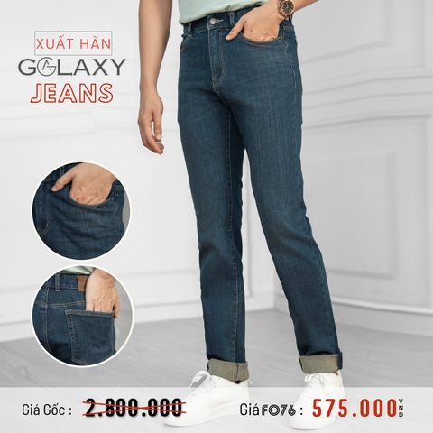 GALAXY - QUẦN JEANS NAM PHOM SLIMFIT XUẤT HÀN MÀU XANH ĐEN