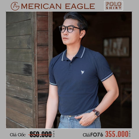 AMERICAN EAGLE - ÁO THUN POLO NAM TAY NGẮN MÀU XANH NAVY