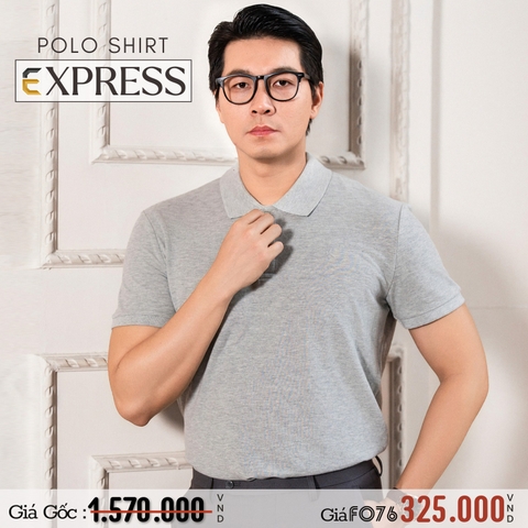 EXPRESS - ÁO THUN POLO NAM TAY NGẮN MÀU XÁM NHẠT RN#55285