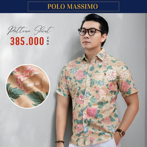 POLO MASSIMO - ÁO SƠ MI NAM TAY NGẮN HOẠ TIẾT HOA MẪU ĐƠN