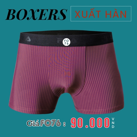 QUẦN LÓT NAM BOXER XUẤT HÀN MÀU NÂU ĐỎ KẺ SỌC