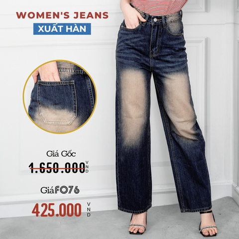 QUẦN JEANS NỮ ỐNG SUÔNG XUẤT HÀN