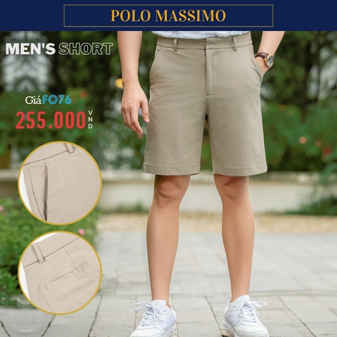 POLO MASSIMO - QUẦN SHORTS NAM CAO CẤP MÀU KEM