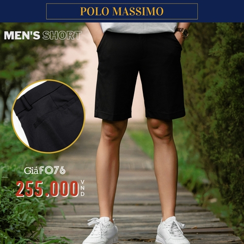 POLO MASSIMO - QUẦN SHORTS NAM CAO CẤP MÀU ĐEN