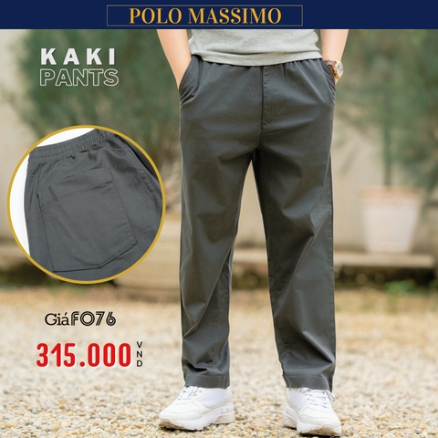 POLO MASSIMO - QUẦN DÀI NAM KAKI LƯNG THUN MÀU XÁM