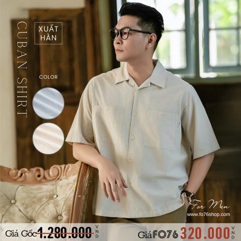 ÁO SƠ MI NAM TAY NGẮN CUBAN SHIRT XUẤT HÀN