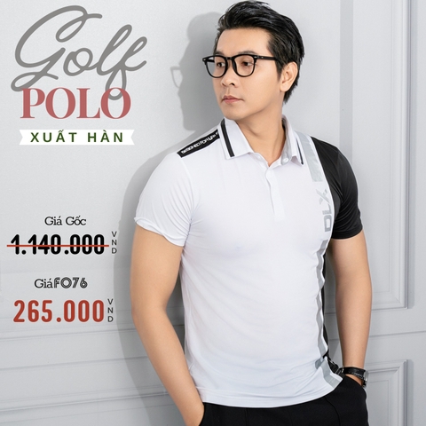 ÁO THUN POLO GOLF NAM XUẤT HÀN MÀU TRẮNG