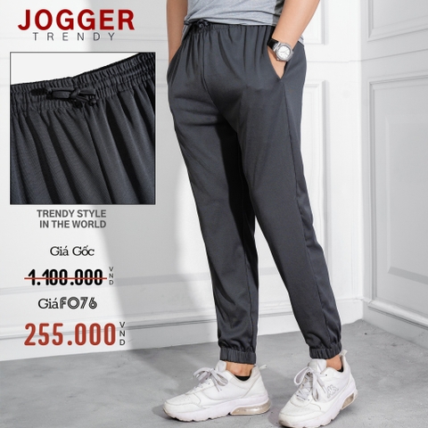 QUẦN JOGGER NAM THUN MÀU XÁM ĐEN JG4314V1