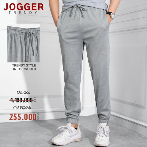 QUẦN JOGGER NAM THUN MÀU XÁM KHÓI JG4314V2