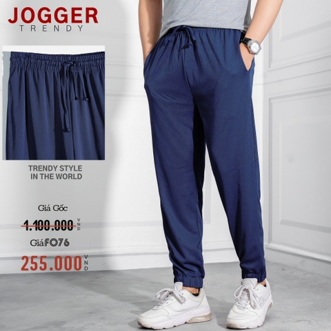 QUẦN JOGGER NAM THUN MÀU XANH ĐEN JG4314V3