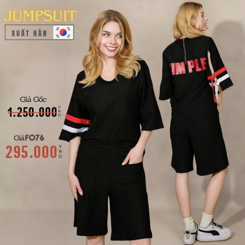 JUMPSUIT NỮ DÁNG NGẮN XUẤT HÀN MÀU ĐEN J4325H