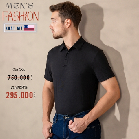 ÁO THUN POLO NAM TAY NGẮN XUẤT MỸ MÀU ĐEN PL4420T