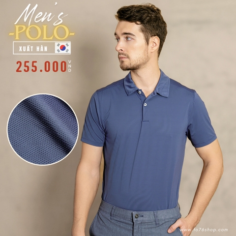 ÁO POLO NAM THỂ THAO TAY NGẮN XUẤT HÀN MÀU XANH LAM RETRO PL4521L