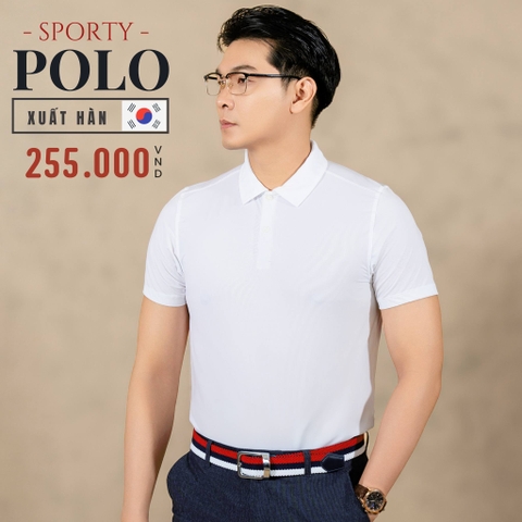 ÁO POLO NAM THỂ THAO TAY NGẮN XUẤT HÀN MÀU TRẮNG PL4521L4