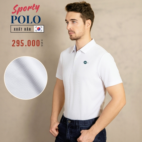 ÁO POLO THỂ THAO NAM TAY NGẮN XUẤT HÀN MÀU TRẮNG APL4423H4