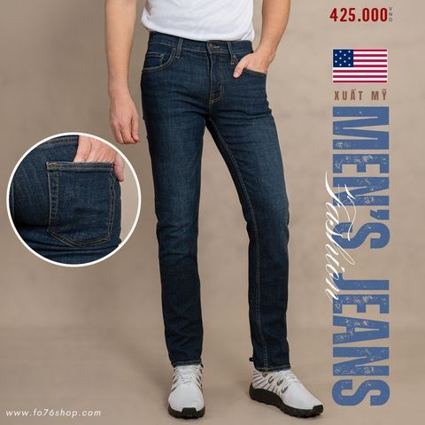 QUẦN JEAN NAM PHOM SLIMFIT MÀU XANH ĐẬM QJ4614T