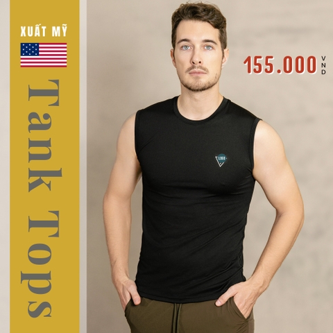 ÁO THUN BA LỖ NAM XUẤT MỸ MÀU ĐEN ASN4517H1