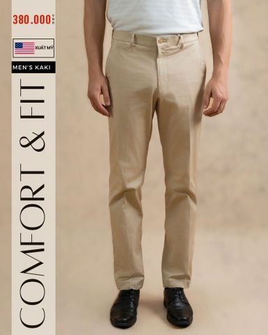 QUẦN KAKI NAM CAO CẤP XUẤT MỸ MÀU BEIGE QKK4822D