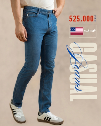 QUẦN JEAN NAM PHOM SLIM FIT XUẤT MỸ MÀU XANH QJ4914N1
