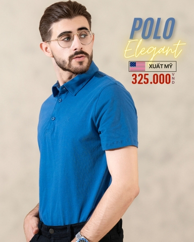 ÁO POLO NAM TAY NGẮN XUẤT MỸ MÀU XANH DƯƠNG PL41029T5