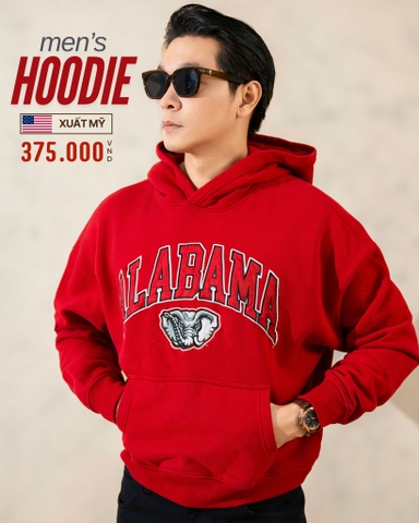 ÁO KHOÁC HOODIE NAM VẢI NỈ XUẤT MỸ MÀU ĐỎ AK4B25H