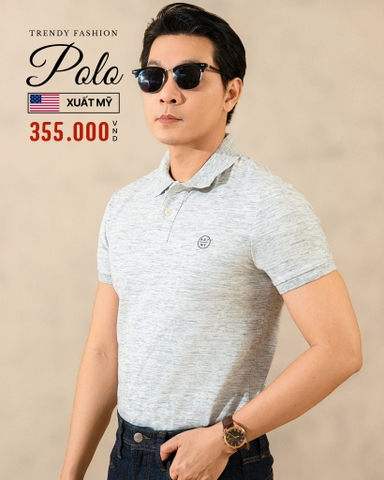 ÁO POLO NAM TAY NGẮN XUẤT MỸ MÀU XÁM NHẠT PL4B22D