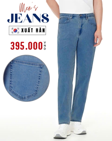 QUẦN JEAN NAM ỐNG SUÔNG XUẤT HÀN MÀU XANH NHẠT QJ60124H3
