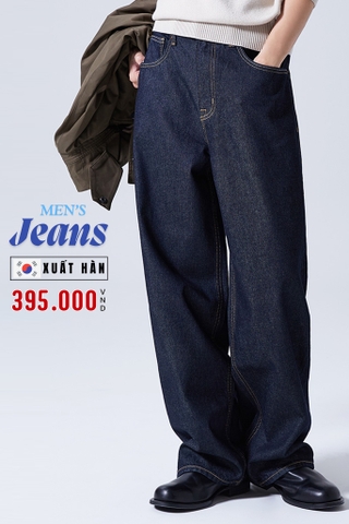 QUẦN JEAN NAM ỐNG RỘNG XUẤT HÀN MÀU XANH THAN QJ60204M2