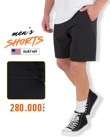 QUẦN SHORTS NAM XUẤT MỸ MÀU ĐEN QS60211L2