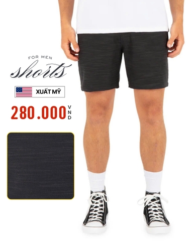 QUẦN SHORTS NAM XUẤT MỸ LƯNG CO GIÃN MÀU ĐEN QS60211L1